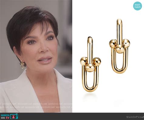 WornOnTV: Kris’s gold link earrings on The Kardashians 